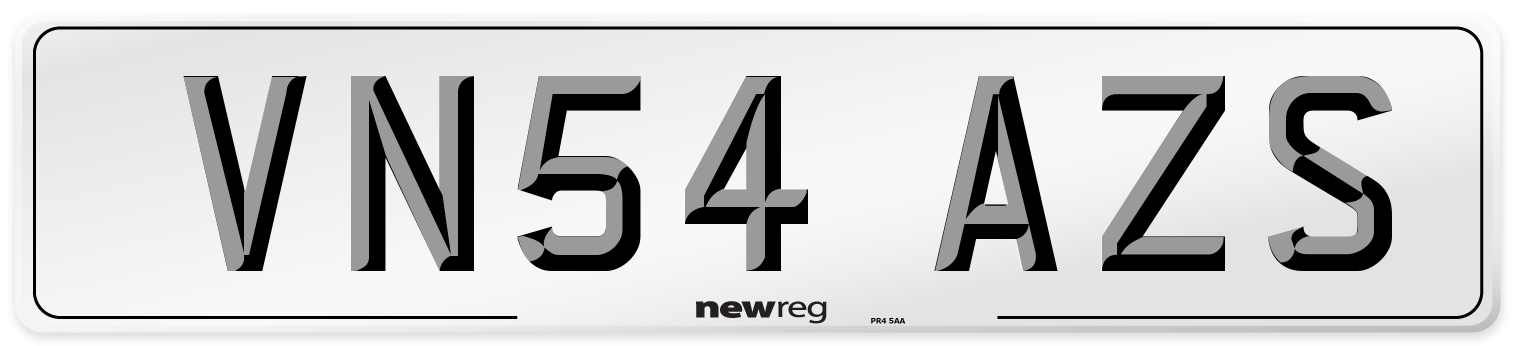VN54 AZS Number Plate from New Reg